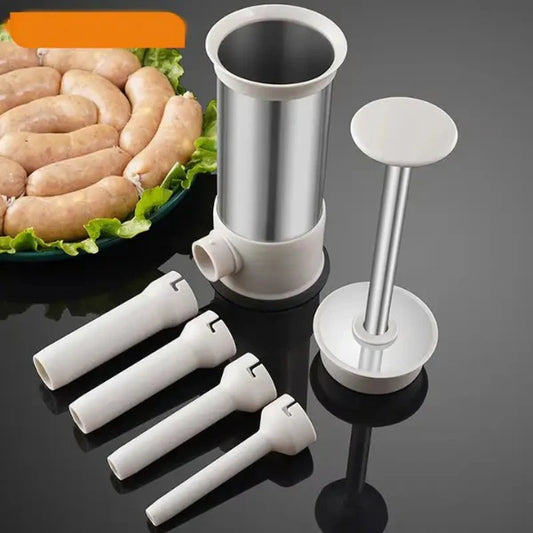 Rokas desu pildītājs ar 4 uzgaļiem – vienkāršs veids, kā pagatavot ideālas mājas desas