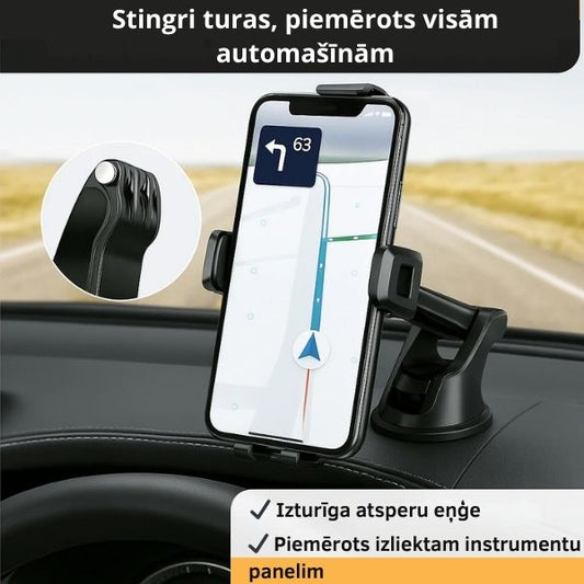 Universāls telefona turētājs ērtai un drošai braukšanai