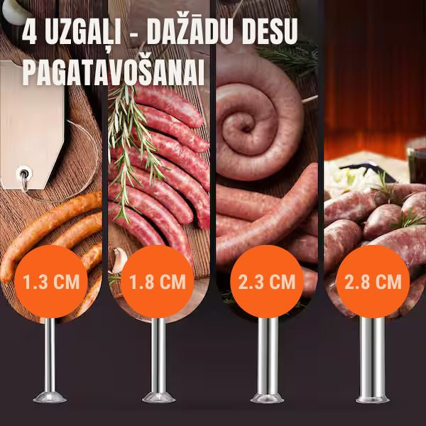 Rokas desu pildītājs ar 4 uzgaļiem – vienkāršs veids, kā pagatavot ideālas mājas desas