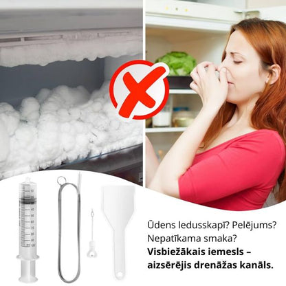 Ledusskapja aizsērējumu tīrīšanas komplekts – ātrs risinājums nepatīkamas smakas un pelējuma novēršanai