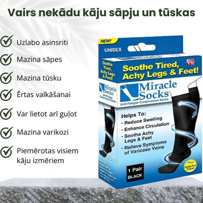 Kompresijas zeķes (piemērotas visiem kāju izmēriem)