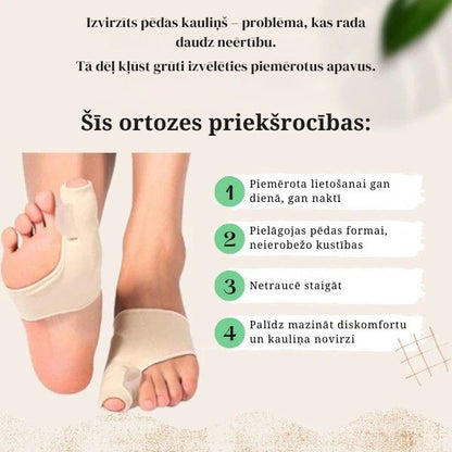 Diskomfortu mazinošas silikona pirkstu ortozes (par šo cenu saņemsiet ortozi kreisajai un labajai pēdai)