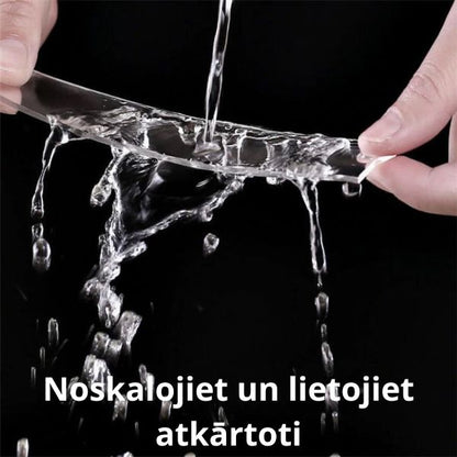 Atkārtoti lietojama īpaši stipra caurspīdīga abpusējā līmlente – spēcīga fiksācija bez urbšanas un liekām pūlēm (5 m)
