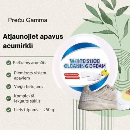 Universāls un efektīvs apavu tīrīšanas krēms + sūklis