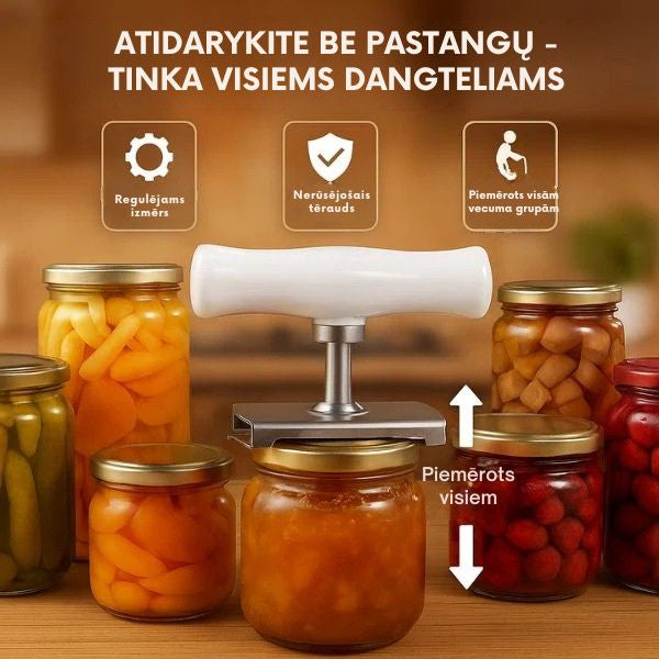 Universāls burku un pudeļu attaisāmais (viegla atvēršana bez piepūles)